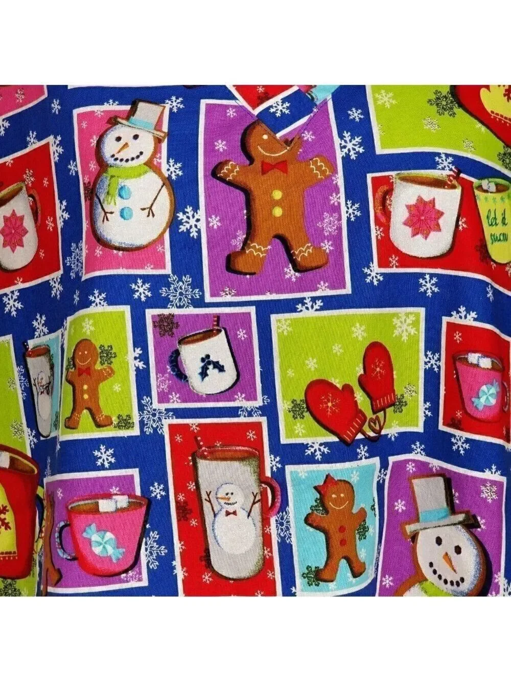 Snowman Gingerbread Scrub Top - Picture 2 of 13